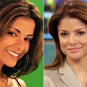 Analice Nicolau na época da "Casa dos Artistas" e depois para a bancada de jornalismo do SBT