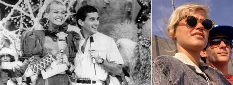Fotos mostram Xuxa e Ayrton Senna na época em que namoravam (o relacionamento começou no final de 1988 e terminou cerca de um ano depois). A médium Carmem Tiepolo disse ao portal Caras Online que, após Ayrton morrer em 1994, ele fez uma canção para Xuxa. A música teria sido psicografada por ela há dez anos, e agora caiu na internet (20/10/11). - Reprodução