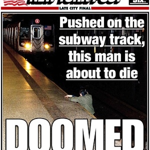 Foto na primeira página do jornal "New York Post" mostrando um homem a ponto de ser atropelado pelo metrô em Nova York causou polêmica no início do mês